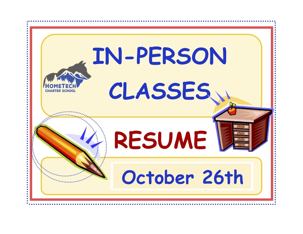In-Person Classes Resuming October 26th